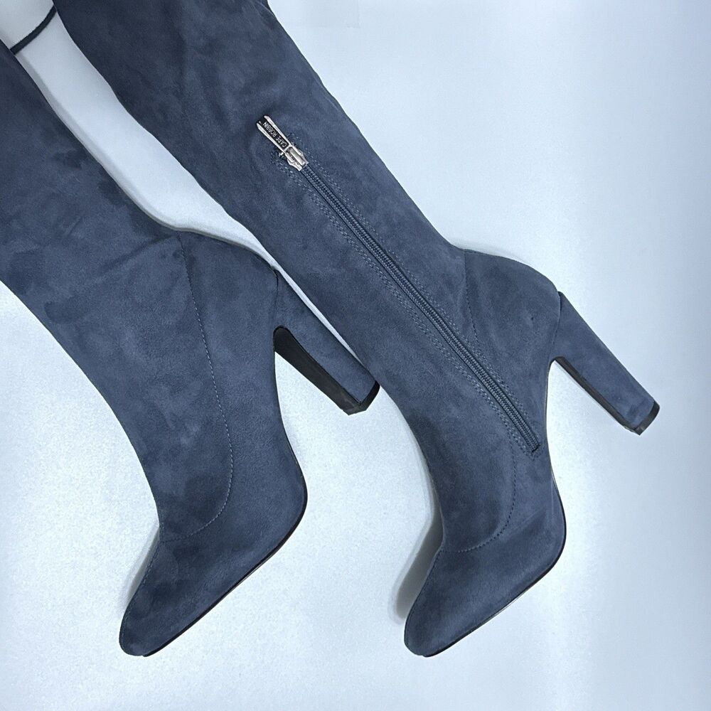 Cape Robbins Chunky Heel Over The Knee Boots Stretchy Suede Womens US 8.5M